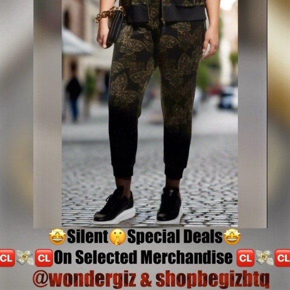 NWT Johnny Was Zuri Velour Sweatpants Black & Butterflies Plus 1X - Picture 15 of 15